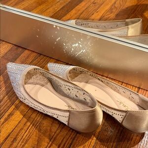 Lulu's Beige Flats with Sparkling Accents